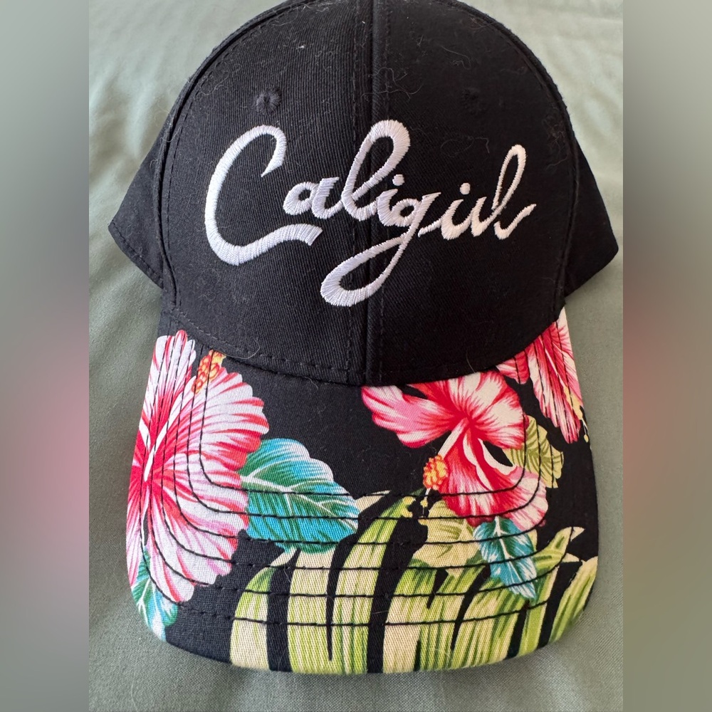 Floral Black Cap with Caligul Logo